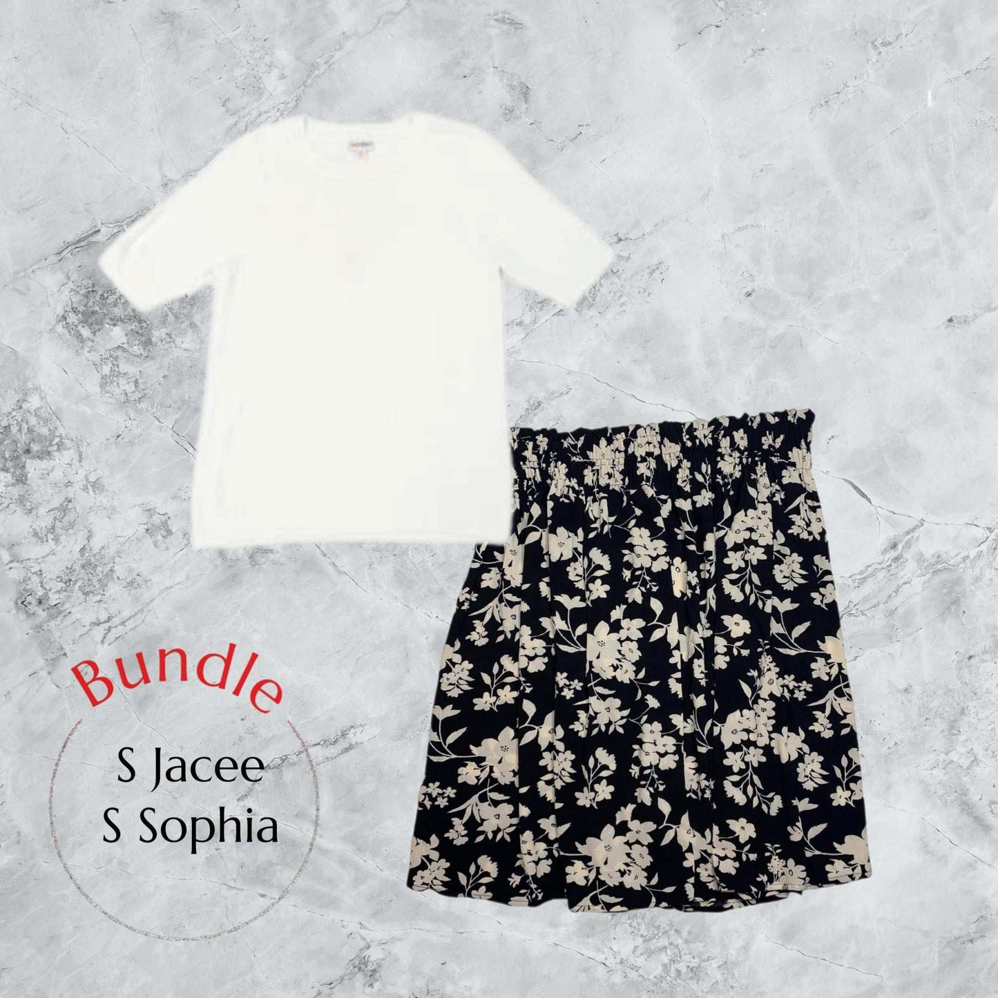 Bundle - White Jacee & Floral Sophia S