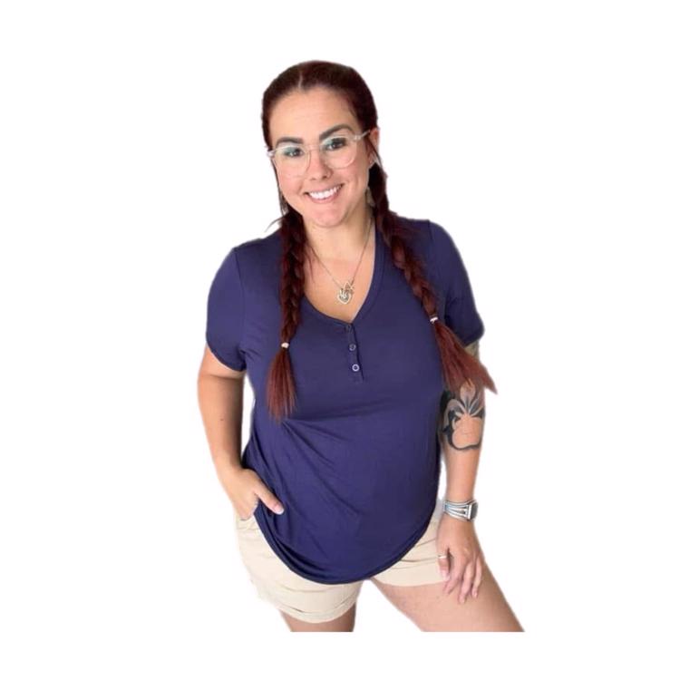 Bailey Tee - Solid Navy Blue