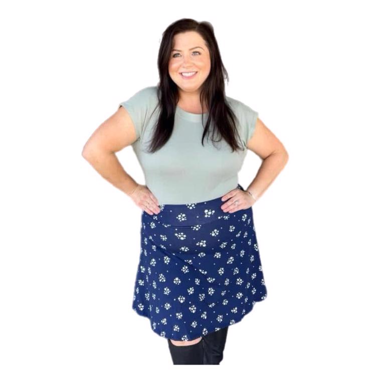Eileen Skort Blue Floral LulaRoe Leslye and Kim