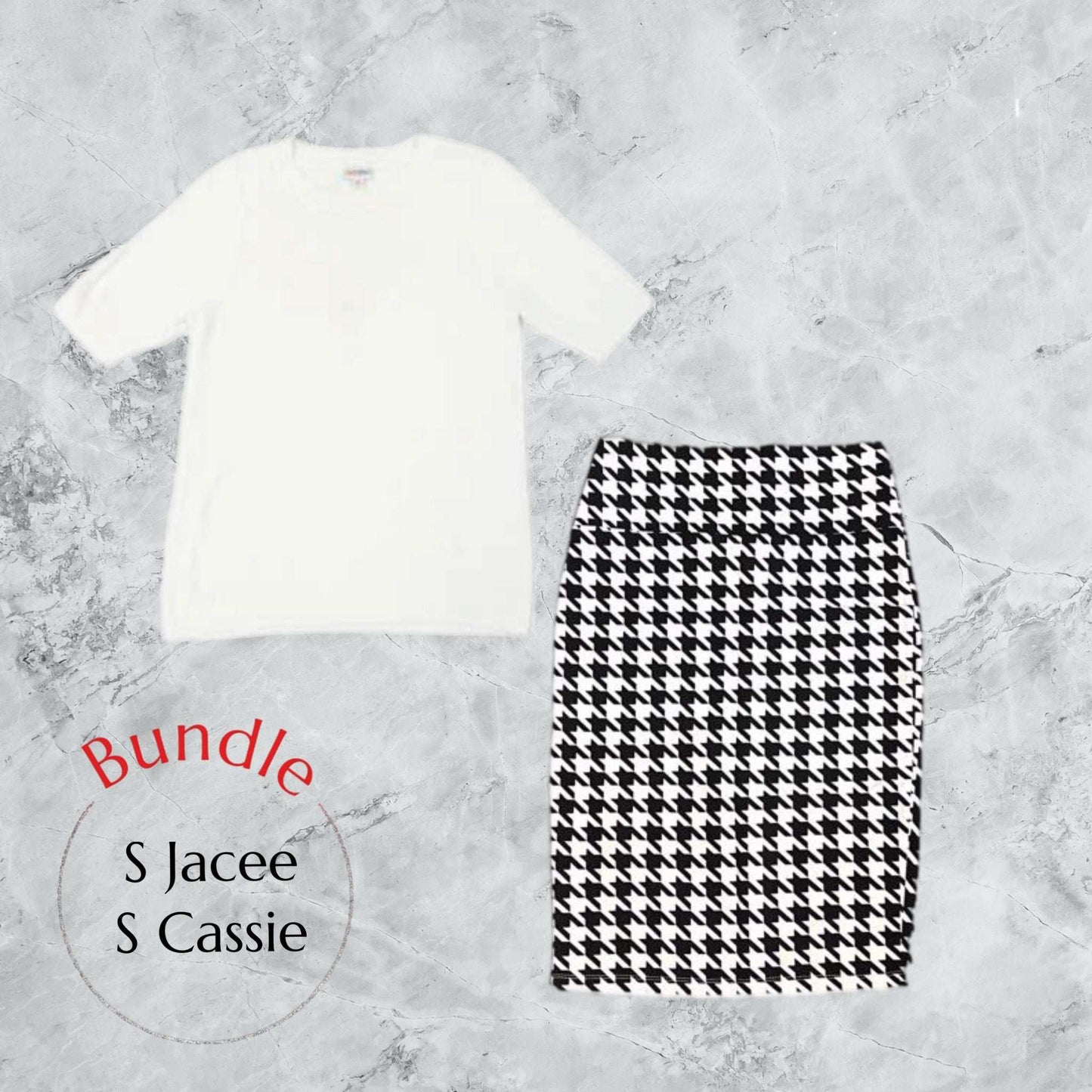 Bundle - White Jacee & Houndstooth Cassie S