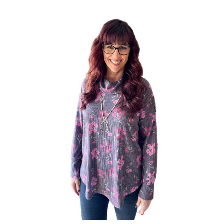 Aubrey Cowl Neck - Floral