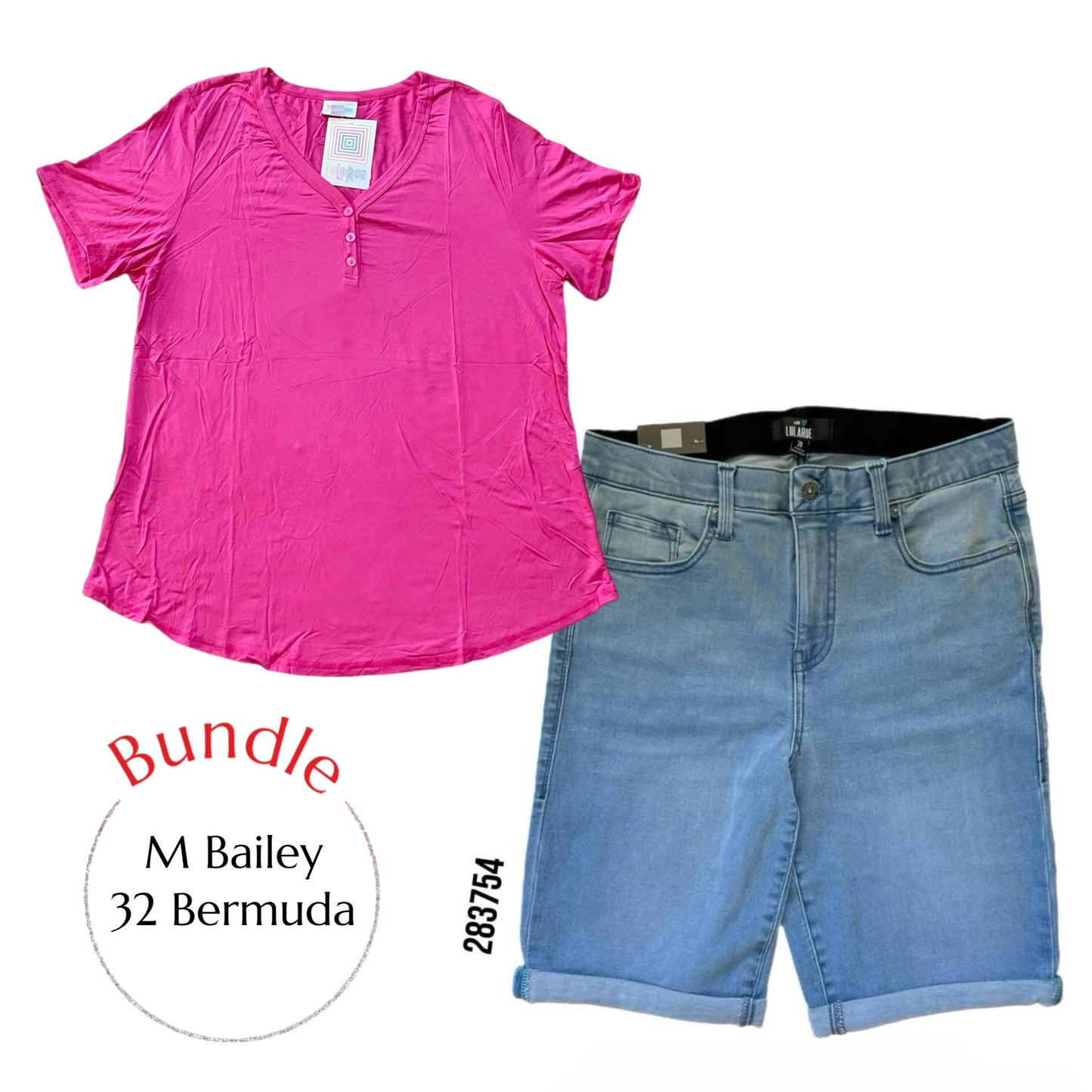 Hot Pink Bailey (M) & Lotus colored Bermuda Shorts (30/32) Bundle