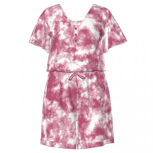 Xanthe Shorts Romper - Pink Wash