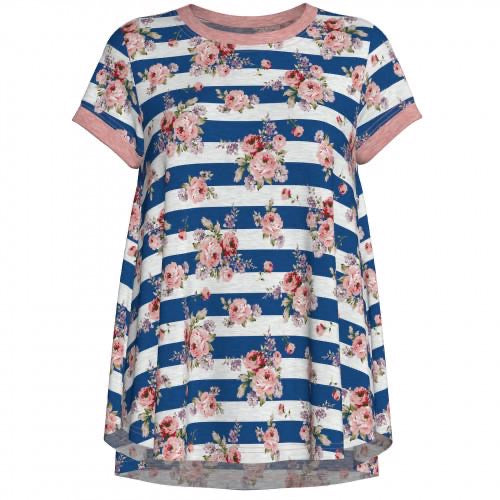 Erika Short Sleeve Swing Top - Floral