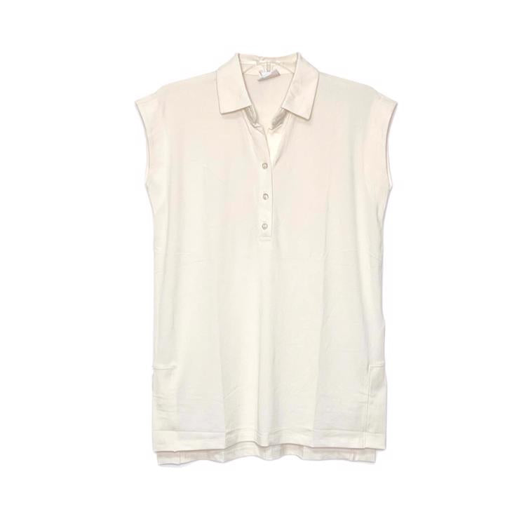 Cori Collared Tunic Top - Solid Cream