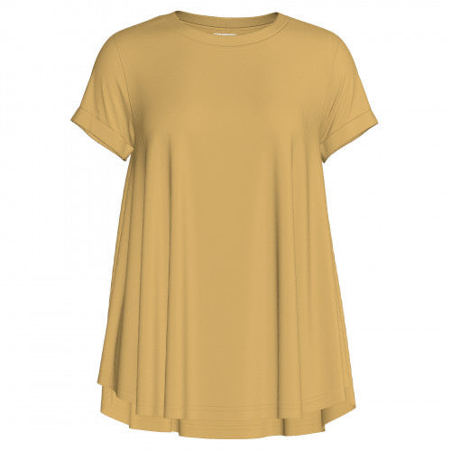Erika Short Sleeve Swing Top - Solid Mustard