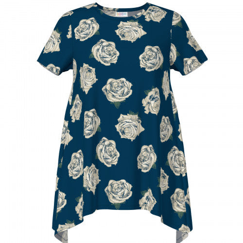 Melissa Short Sleeve Tunic - Blue Floral