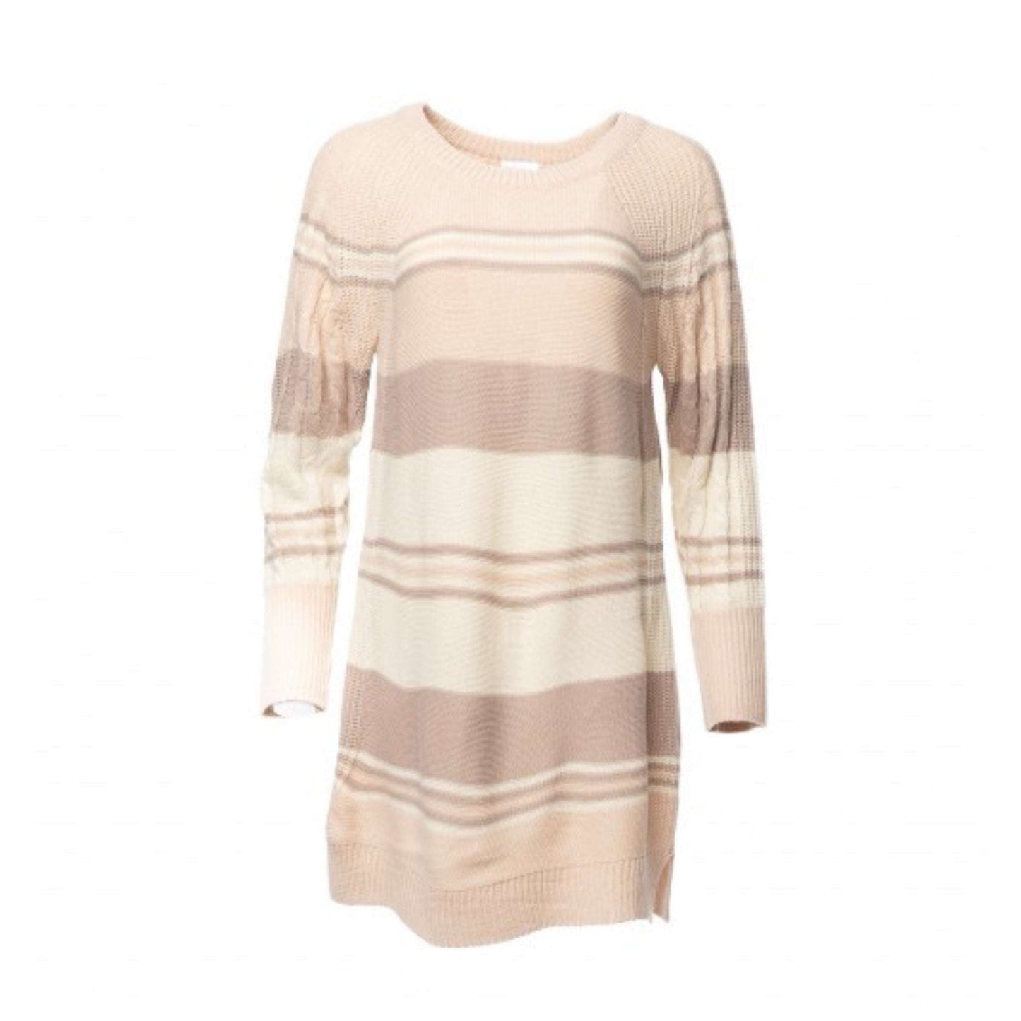 Lauren Sweater Dress - Beige Stripe