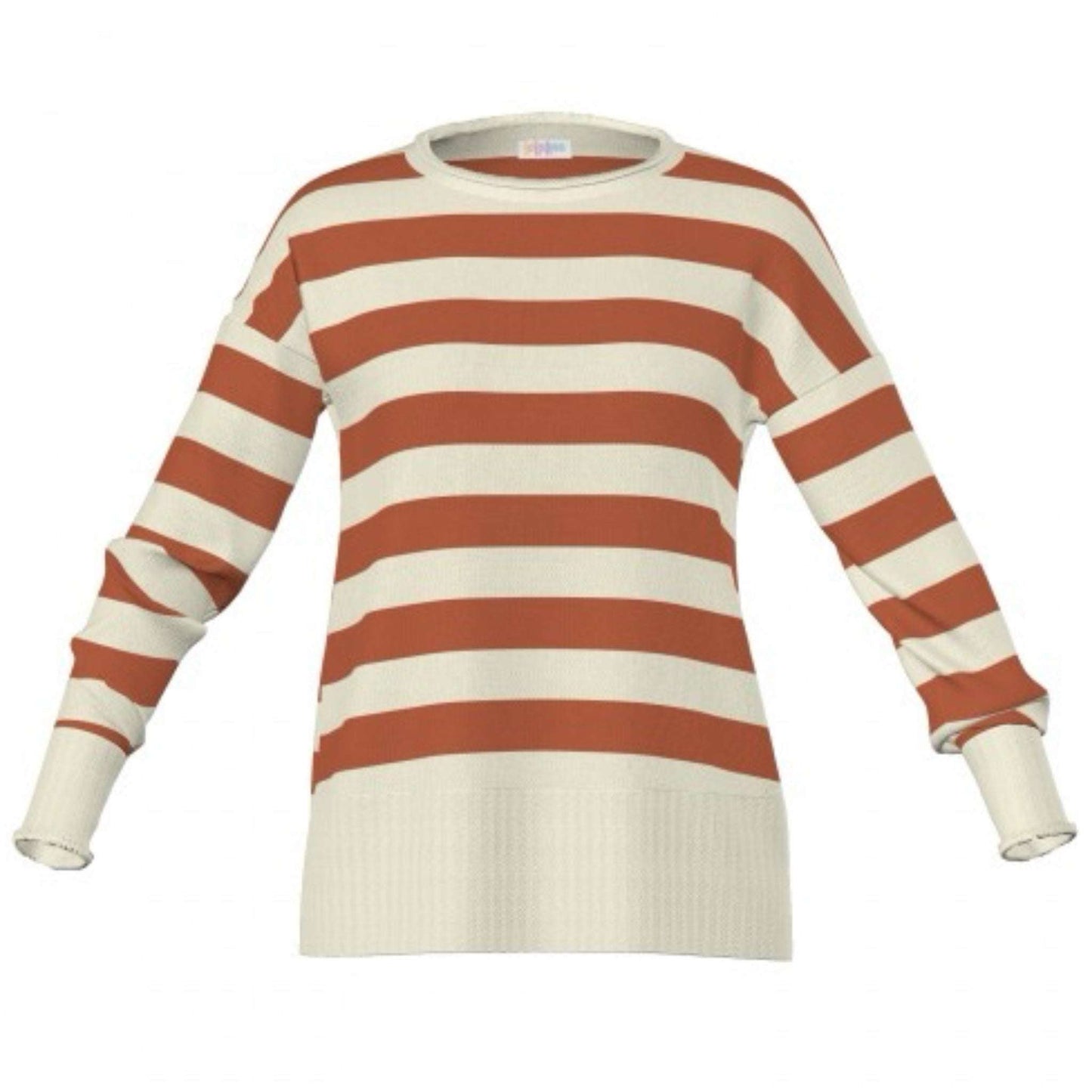 Harper Sweater - Cream & Brown Stripe