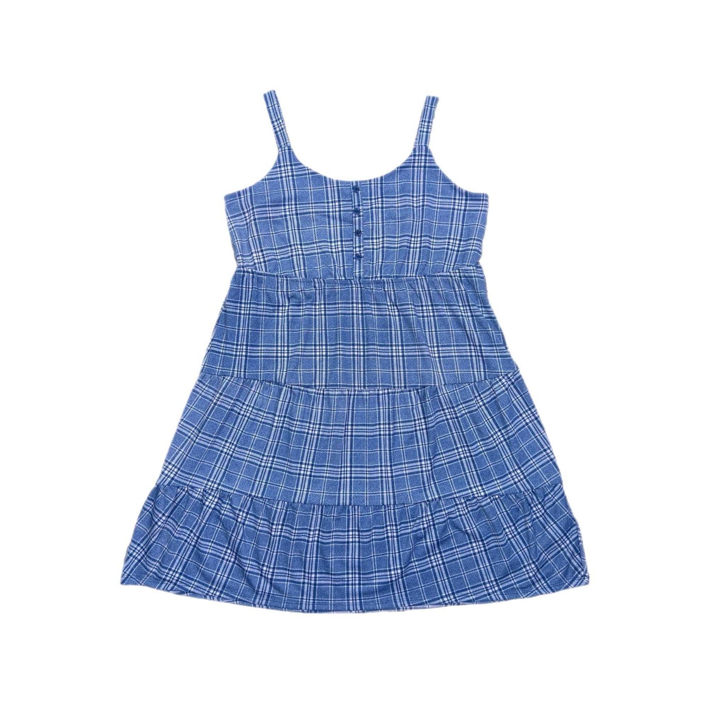 Amanda Tiered Tank Dress - Blue Patterend