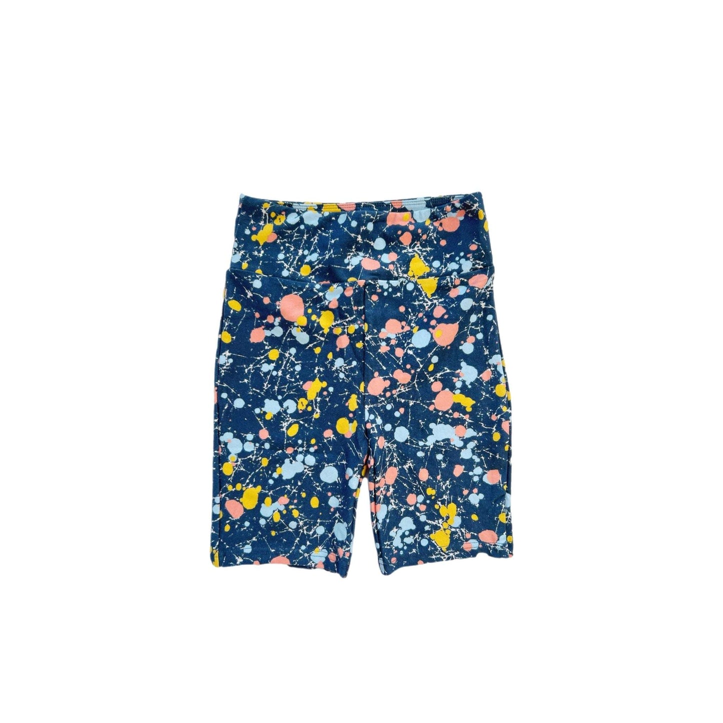 Biker Shorts - Blue Splatter
