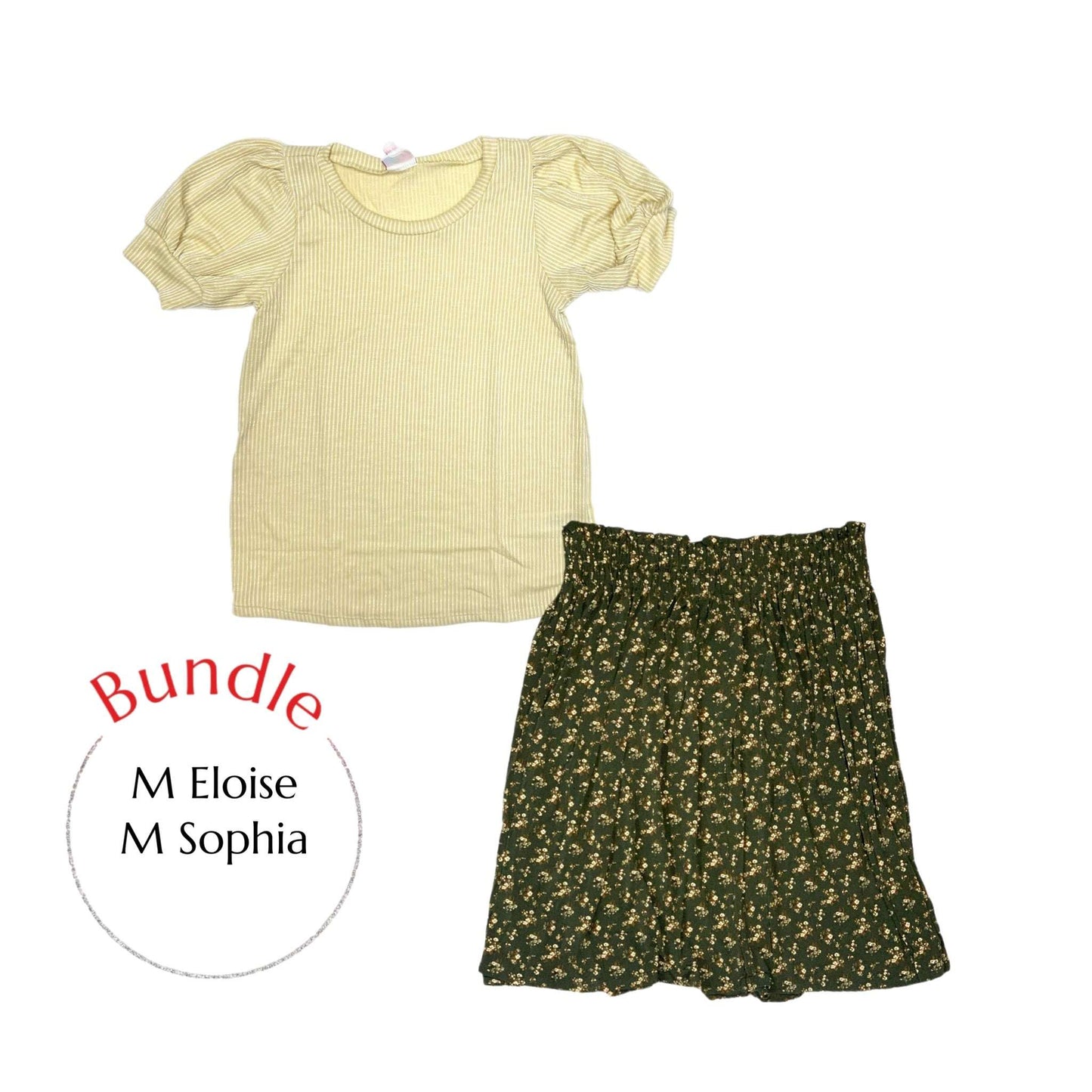 Bundle - Yellow Eloise Top & Floral Sophia Skirt M