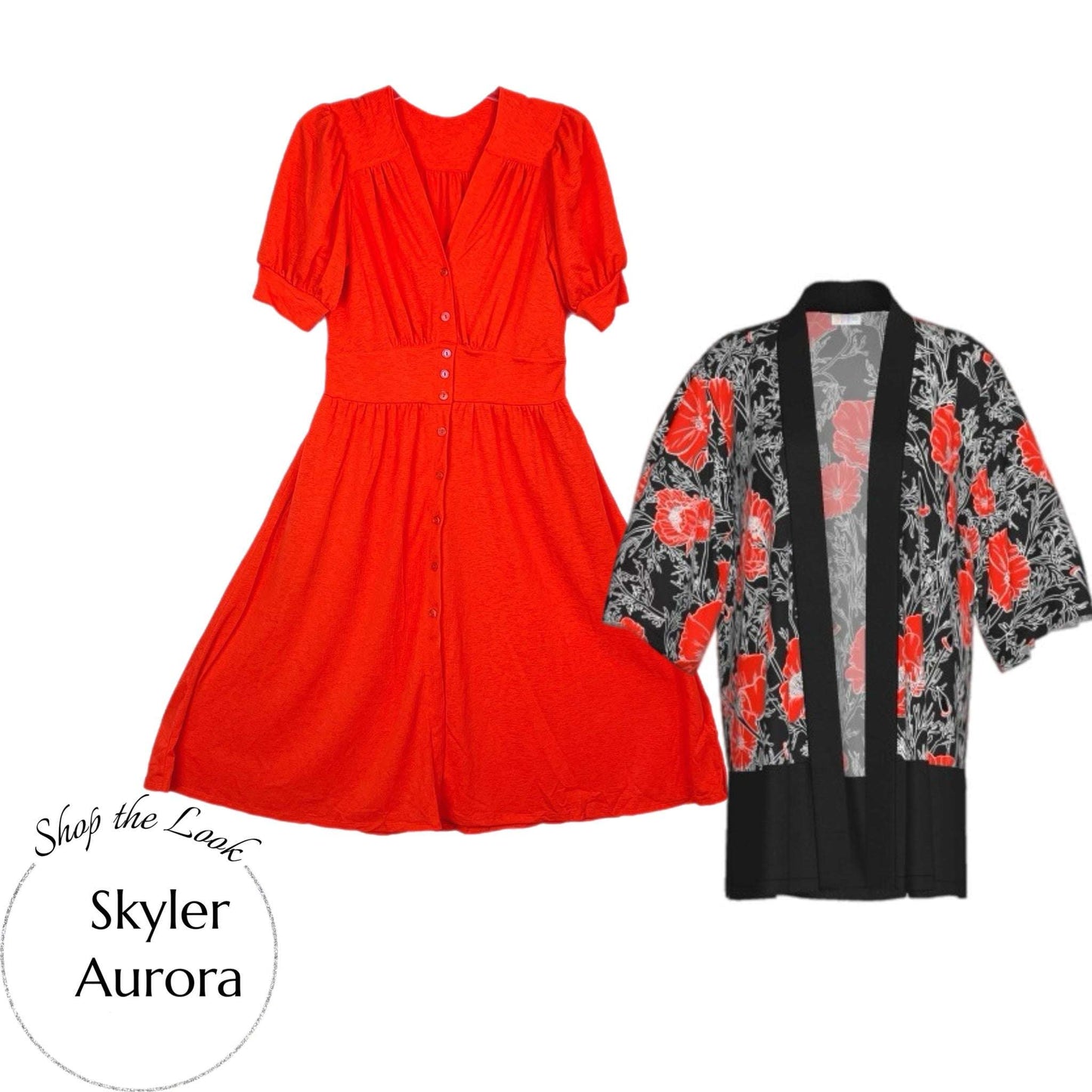 Aurora Kimono - Black & Red Floral