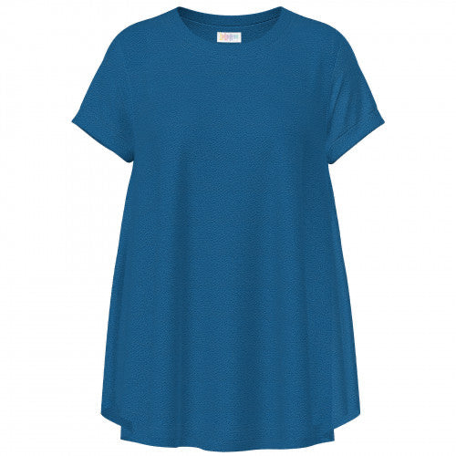 Erika Short Sleeve Swing Top - Solid Blue