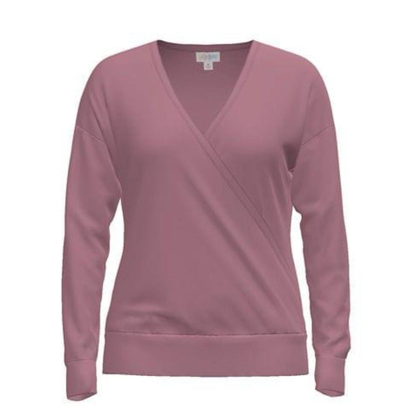 Rebecca Long Sleeve Cross Front Top - Solid Mauve