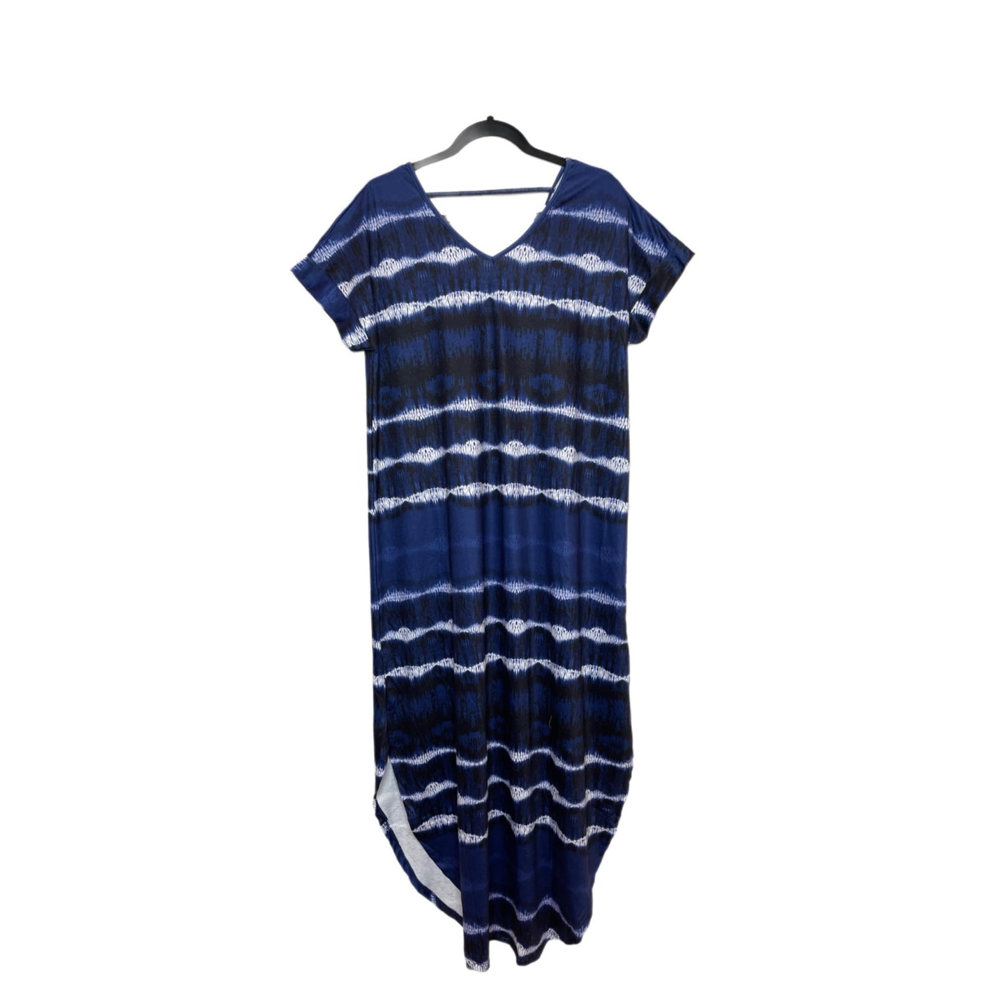 Macy V Neck Maxi Dess - Navy Stripe