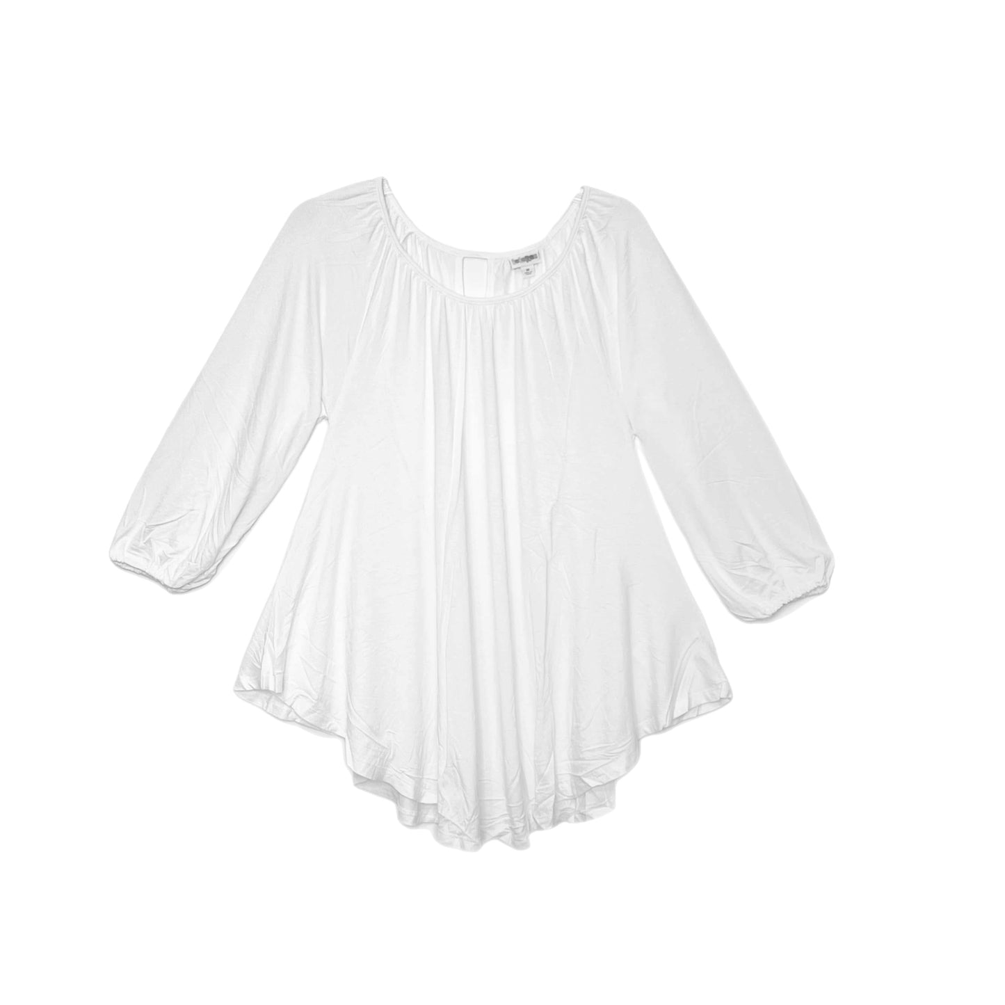 Joani Raglin Sleeve Top - Solid White