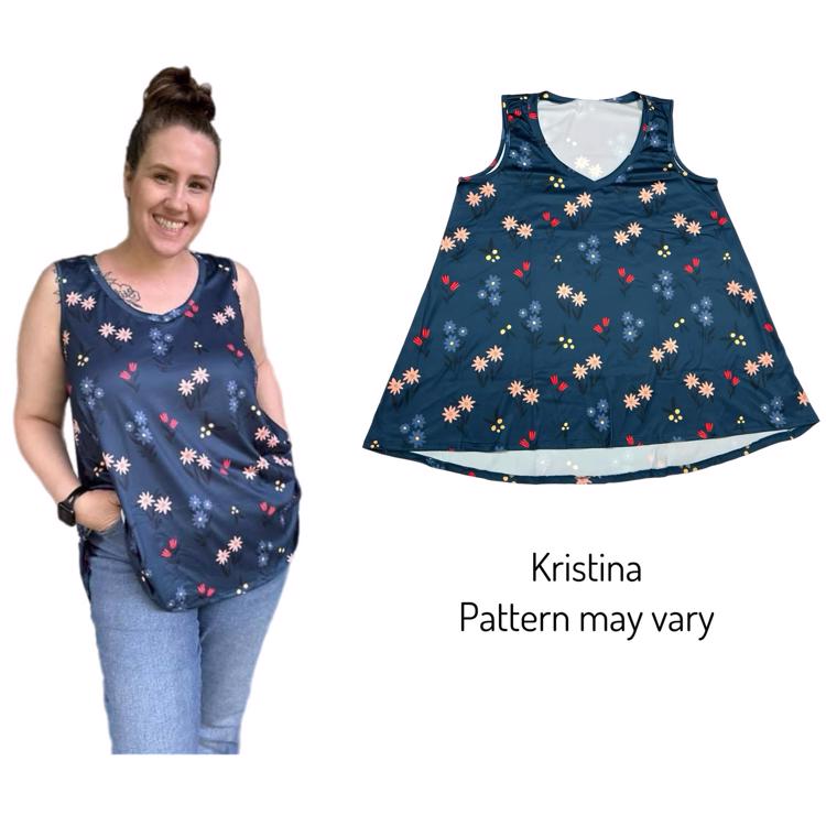 Kristina Swing Tank Top - Navy Floral