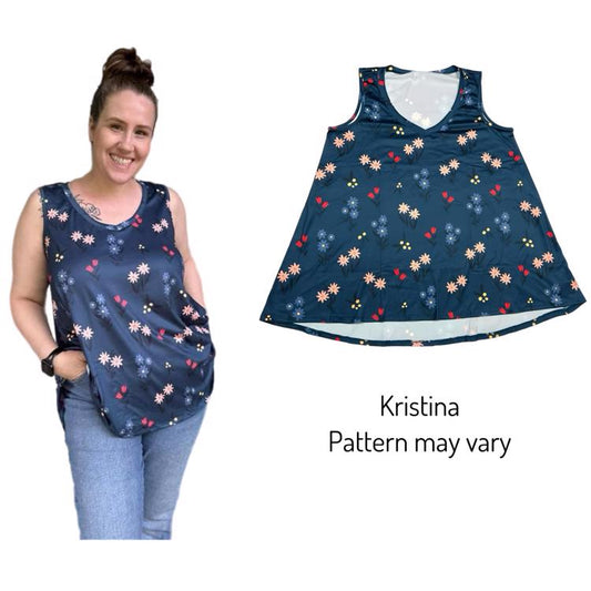 Kristina Swing Tank Top - Navy Floral