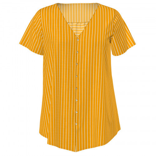 Shannah Button Down Top - Yellow Stripe