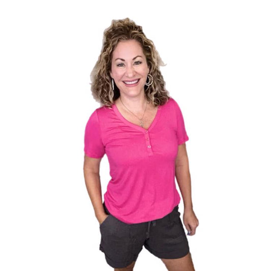 Bailey Tee - Solid Hot Pink