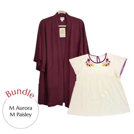 Bundle - Wine Aurora & Cream Paisley M