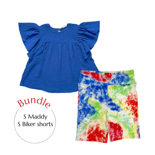 Bundle - Blue Maddy & Tie Dye Biker S