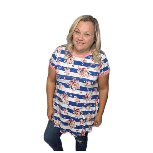 Erika Short Sleeve Swing Top - Floral