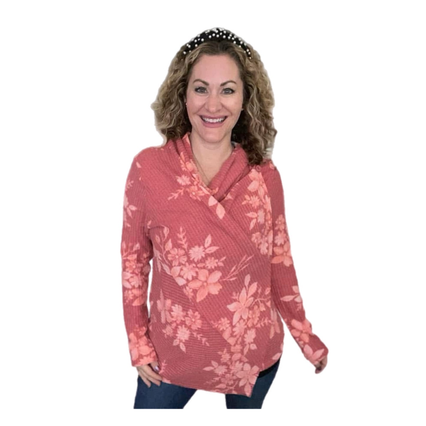 Allison Cardigan Red Floral