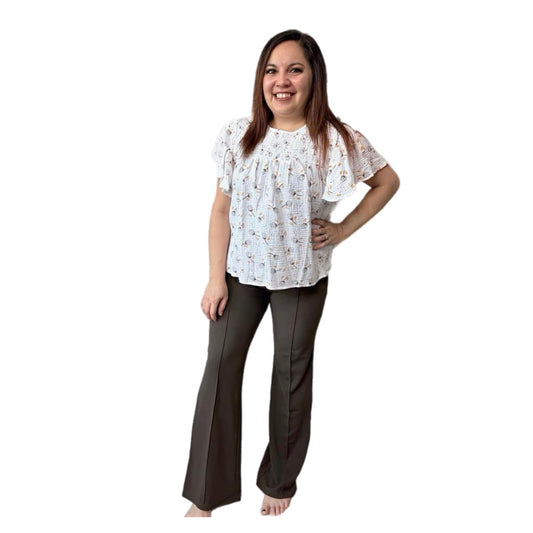 Joey Pintuck Pull On Pants Brown