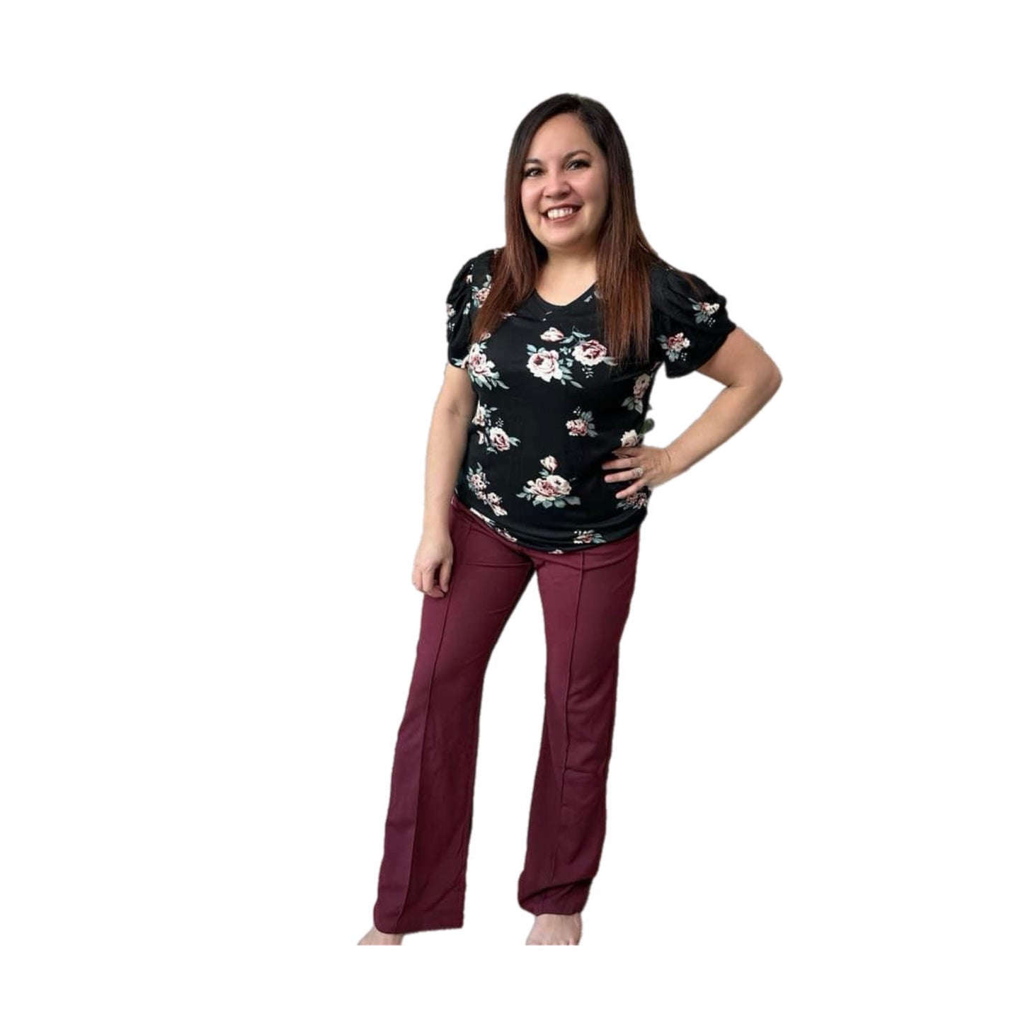 Joey Pintuck Pull On Pants Wine