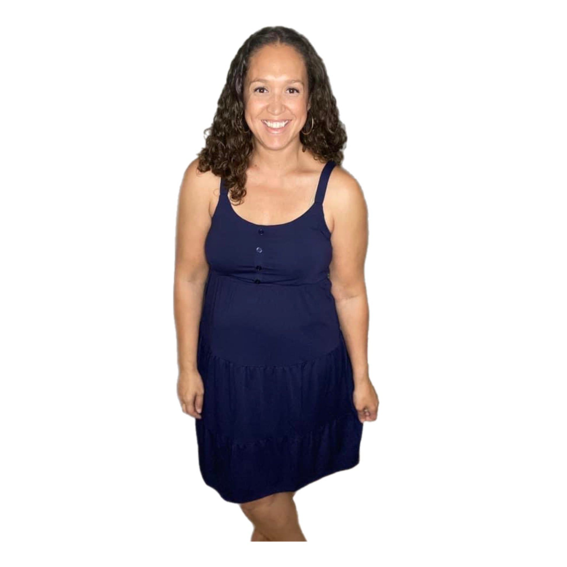 plus size navy blue tank dress Plus Size Midi Dress Sleeveless Tank